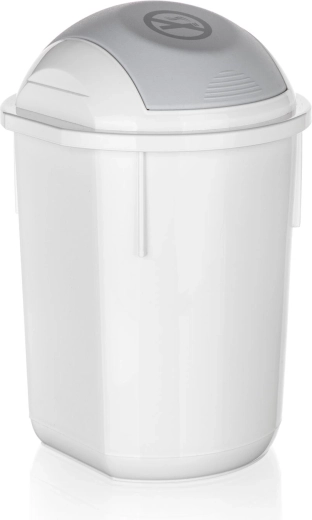 4 L White Swing-Lid Trash Bin