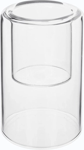 Clear glass tealight candle holder