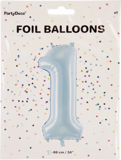 Blue foil balloon number 1, 86 cm