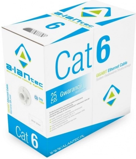 Мрежов кабел U/UTP Cat.6 PVC 305 м – инсталационна линия, 25-годишна гаранция