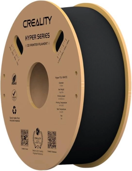 Филамент Creality Hyper PLA, черен, 1,75 mm, 1 kg