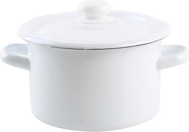 Enamel pot with lid 2 l – white