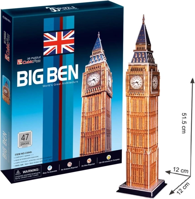 CUBICFUN 3D пъзел Big Ben 44 части