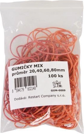 Ластици микс 20–80 мм, опаковка 100 бр.