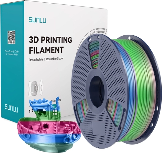 Sunlu PLA+ silk дъговиден филамент за 3D печат 1,75 mm 1 kg