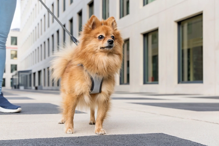 One-handed leash attachment without clicking