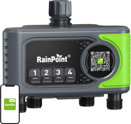 Управляващ блок за напояване с 4 зони и Wi‑Fi шлюз RAINPOINT