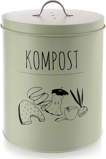 GREENISH Kitchen Composter with Carbon Filter 8 L Green Metal