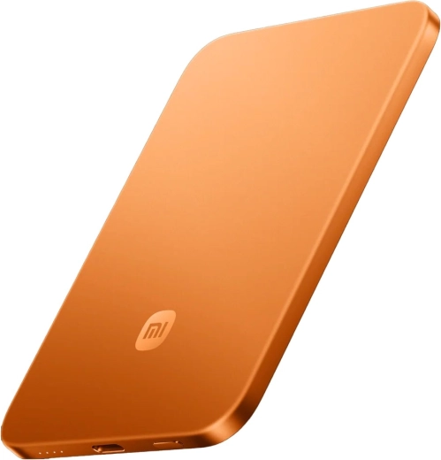 Ultra-thin magnetic power bank 5000 mAh 15 W orange