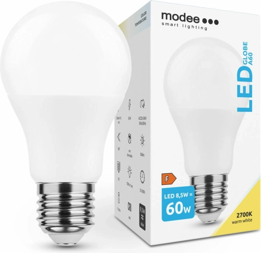 Modee Smart Lighting LED Bulb A60 8.5 W E27, 806 lm, warm white