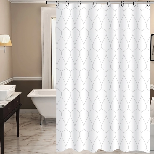 TORO Easy Shower Curtain 178 × 199 cm, Droplets, PEVA