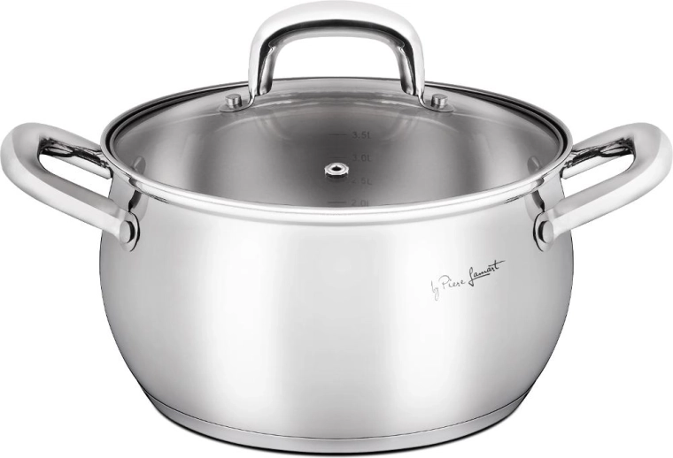 Lamart Shape stainless steel saucepan with lid 4.4 l