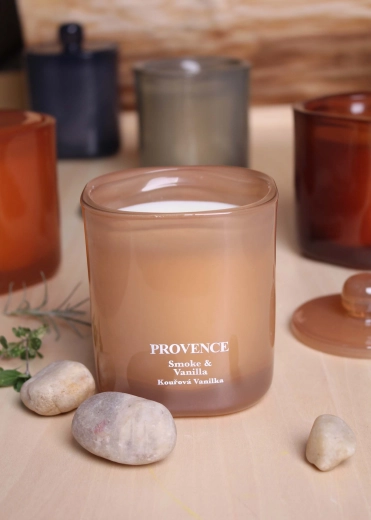 Scented Glass Candle Provence Smoke Vanilla, 25 Hours