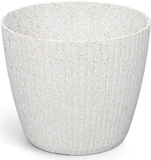 Lamia Eco Wood Flower Pot 13.8 cm white