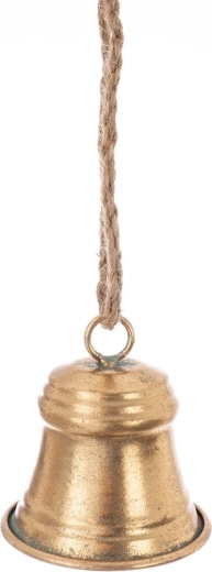 Hanging metal bell in gold color 8 cm