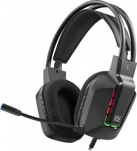 Gothic headset with microphone – black