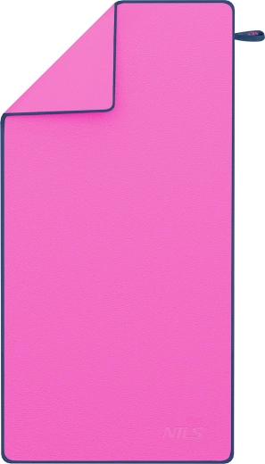 Fast-drying microfiber towel NILS pink/dark blue 200 × 90 cm
