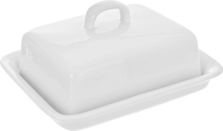 White ceramic butter dish