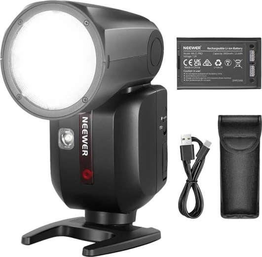 Battery life for hundreds of flashes and USB‑C charging