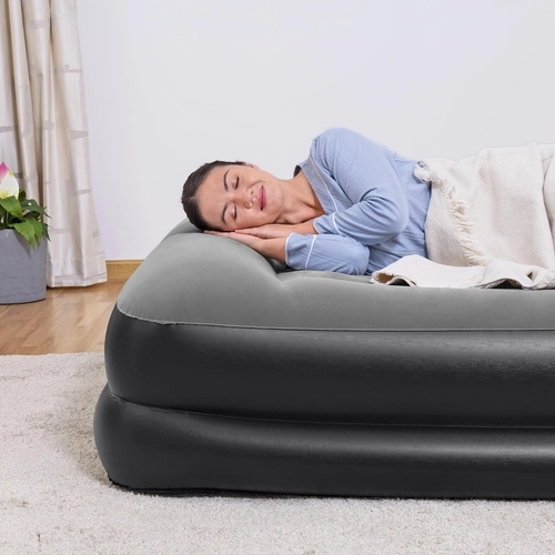 Soft velour surface and integrated pillow