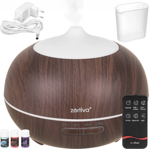 Zortiva ultrasonic aroma diffuser and air humidifier 400 ml with remote control