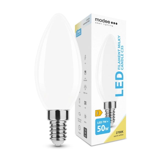 LED candle bulb E14 7W warm white Modee Smart Lighting Milky Candle C35