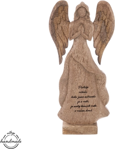 Angel made of mango wood – sky motif, height 36 cm