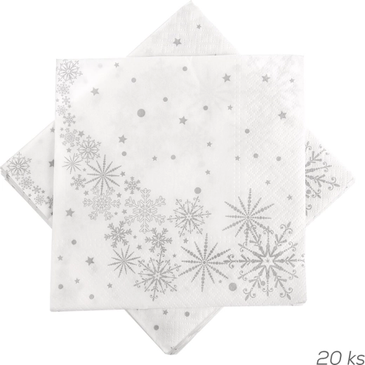 Paper napkins with star and snowflake motif 33 × 33 cm (20 pcs)