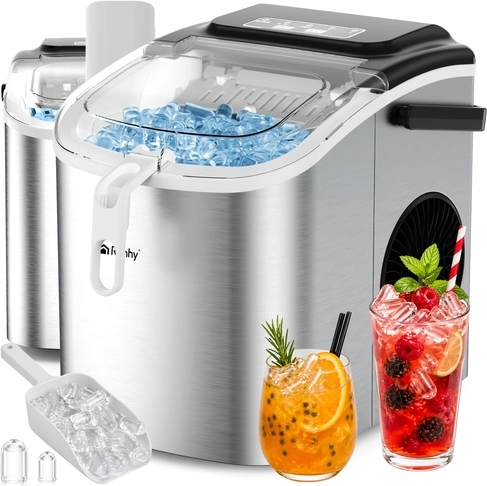 Ruhhy Ice Maker 1.2 L, Silver, with Scoop
