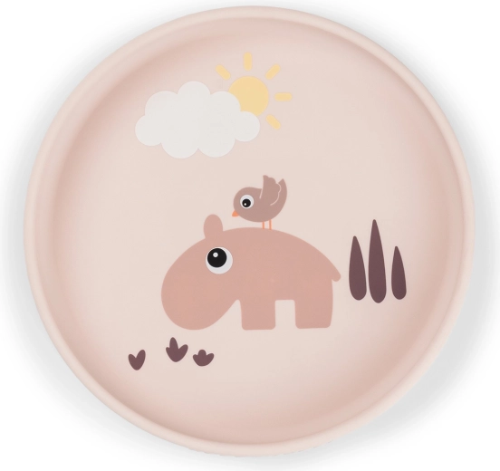 Done by Deer силиконова чиния с вендуза Stick&Stay Playground розова