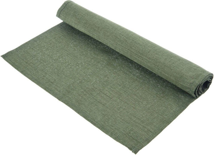 Green polyester table runner 140 × 40 cm