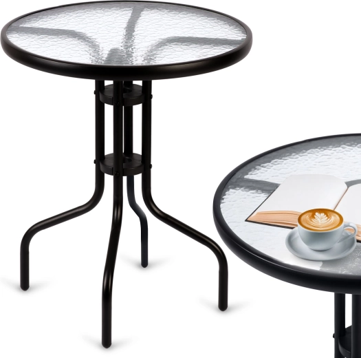 SOFOTEL round garden table with glass top 60 × 71 cm