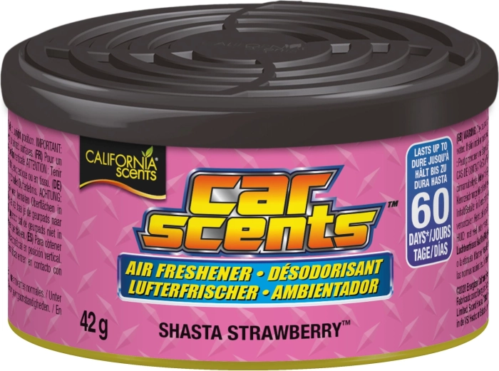 California Scents Shasta Strawberry – аромат за кола в метална кутийка