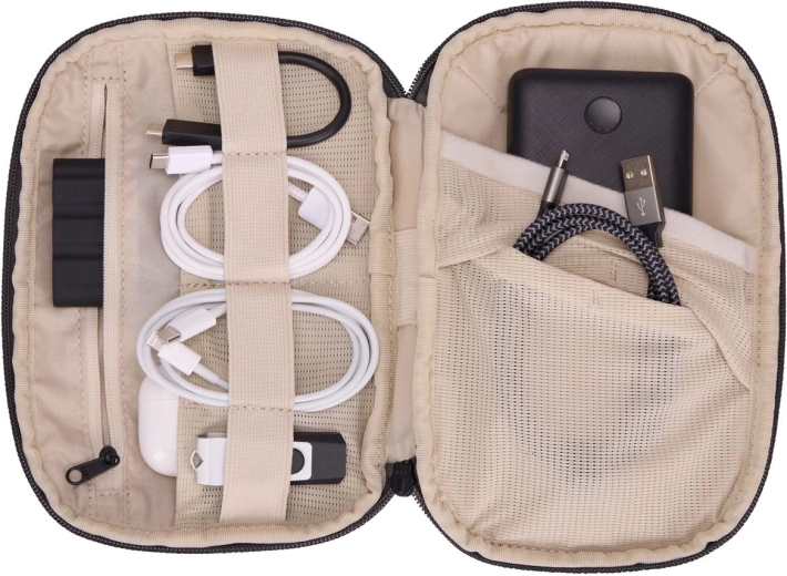 Clear organization of cables and small electronics