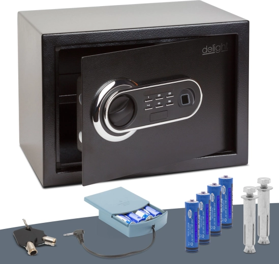 Digital safe with fingerprint reader and keypad 350 × 250 × 250 mm