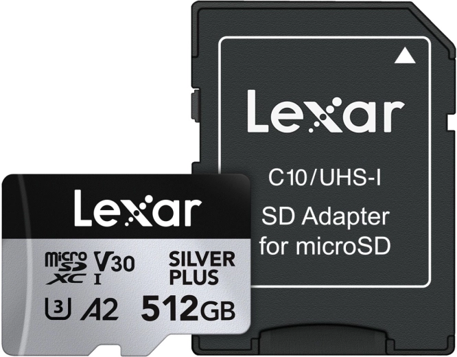 MicroSD карта 512 GB Silver Plus (C10, A2, U3, V30) 205/150 MB/s