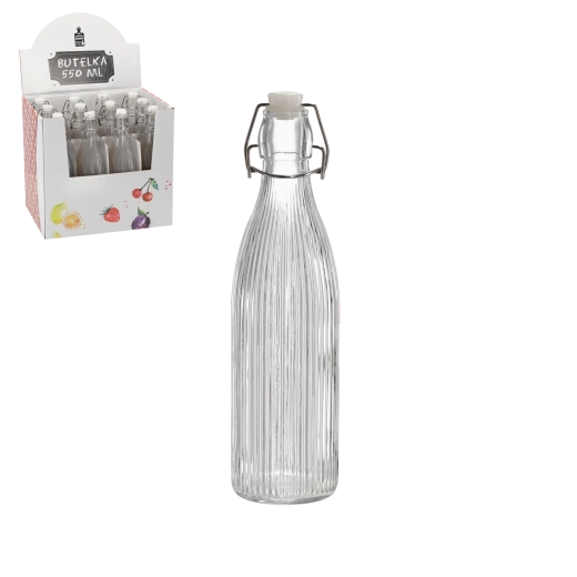 Бутилка 550 мл кръгла с механично затваряне