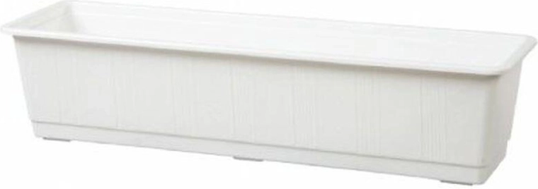 Plastic flower planter 40 cm white