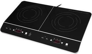 Portable double-burner induction cooktop
