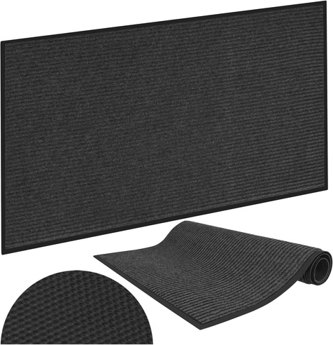 Ribbed surface traps dirt
