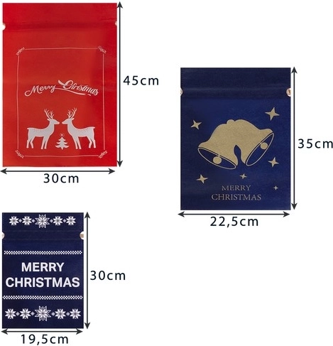 8 Christmas bags in 3 sizes