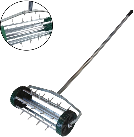 Manual lawn aerator with wheels 148 cm - 1 piece