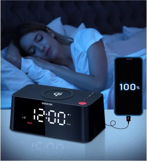 Alarm clock and charger in one place