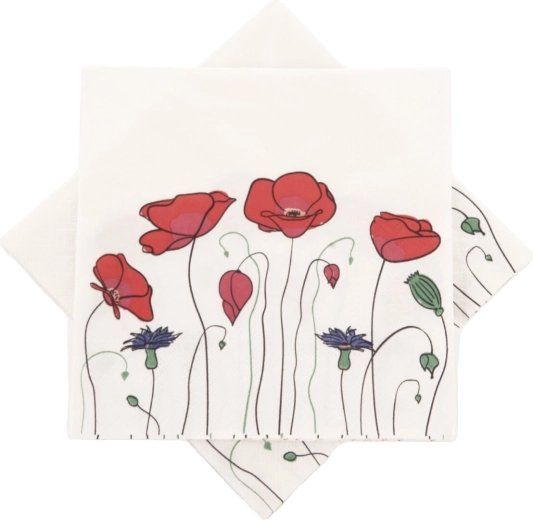 Хартиени салфетки Мак 33 × 33 см, 20 бр.