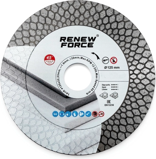 Диамантен диск Renew Force за рязане и шлифоване на плочки 125 mm