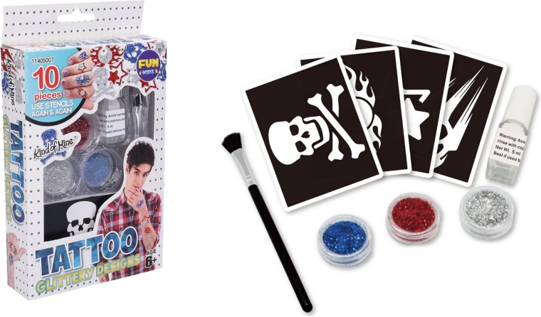 Temporary Glitter Tattoo Kit for Boys