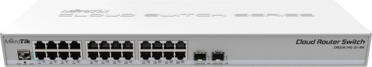 Управляем суич 24× Gigabit Ethernet с 2× SFP+ MikroTik CRS326-24G-2S+RM
