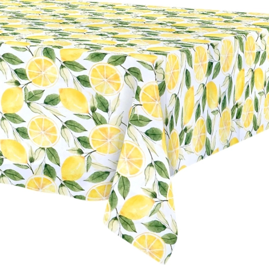 Waterproof and stain-resistant tablecloth with lemon motif 180 × 130 cm - 1 piece