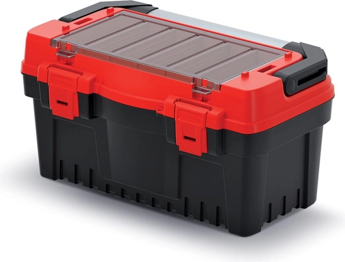 EVO tool box with metal handle, 476 × 260 × 256 mm, red