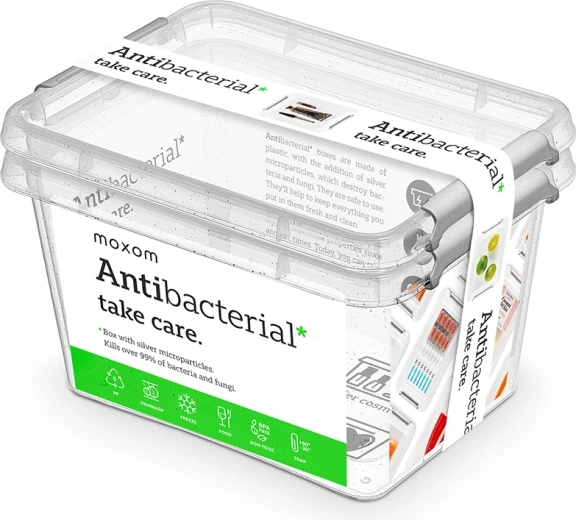 Moxom Antibacterial комплект 2 бр. прозрачни кутии за храна 2 л